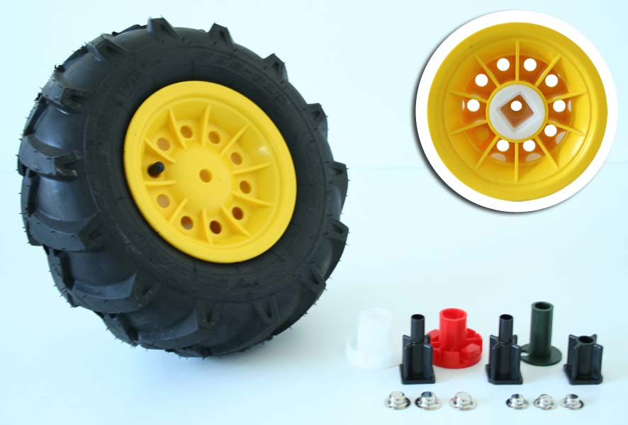 Right wheel, for pneumatic tyres, complete
