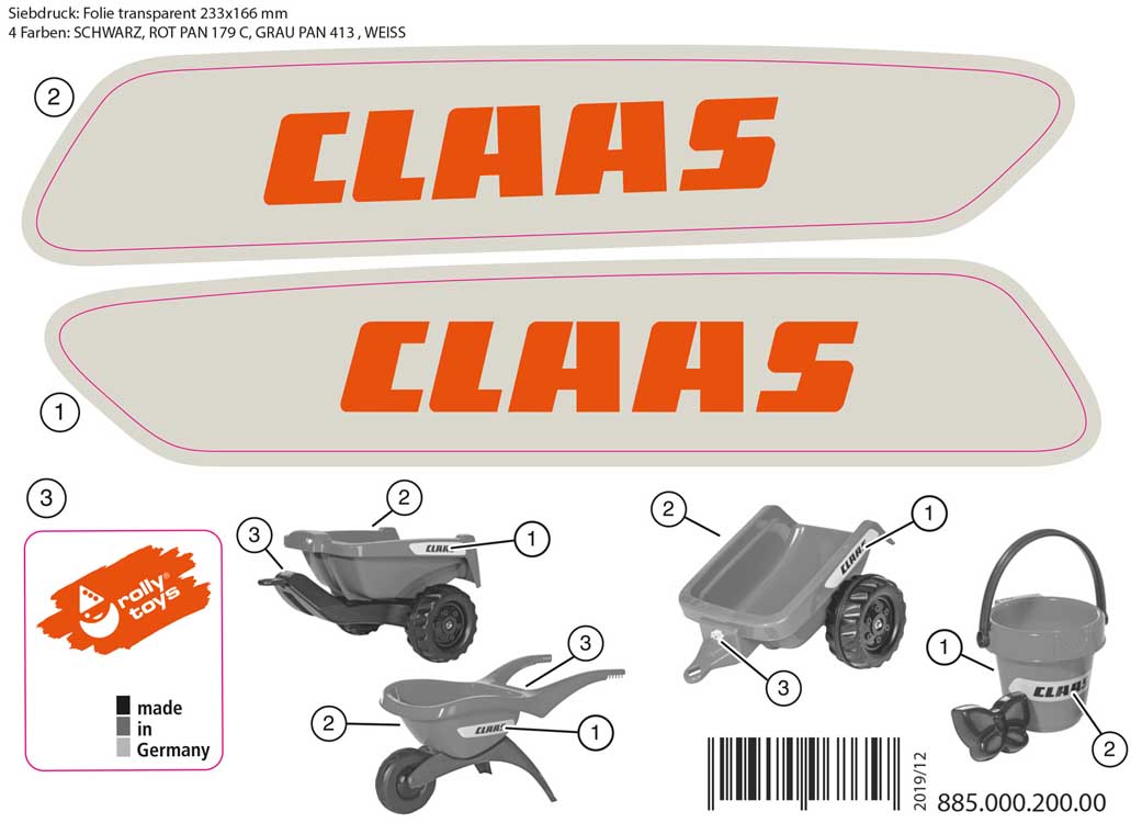 decal set for rollyKipper, Claas